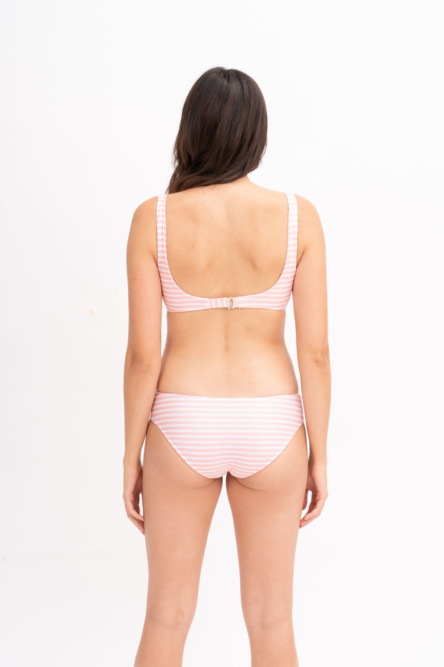 Seminyak Bikini Bottoms - Reversible (Flamingo / Pink Stripe)