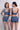 Sipadan Crop Bikini Top - Reversible - Steel Blue / Blue Mosaic