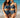 Desaru Crop Bikini Top - Reversible - Steel Blue / Blue Mosaic