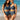 Desaru Crop Bikini Top - Reversible - Steel Blue / Blue Mosaic