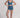 BC High Waist Swim and Sports Shorts - Reversible - Steel Blue / Blue Mosaic