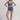 BC High Waist Swim and Sports Shorts - Reversible - Steel Blue / Blue Mosaic