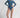 Riyue Long Sleeve Zip One Piece - Steel Blue