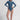 Riyue Long Sleeve Zip One Piece - Steel Blue