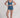 Sipadan Crop Bikini Top - Reversible - Steel Blue / Blue Mosaic