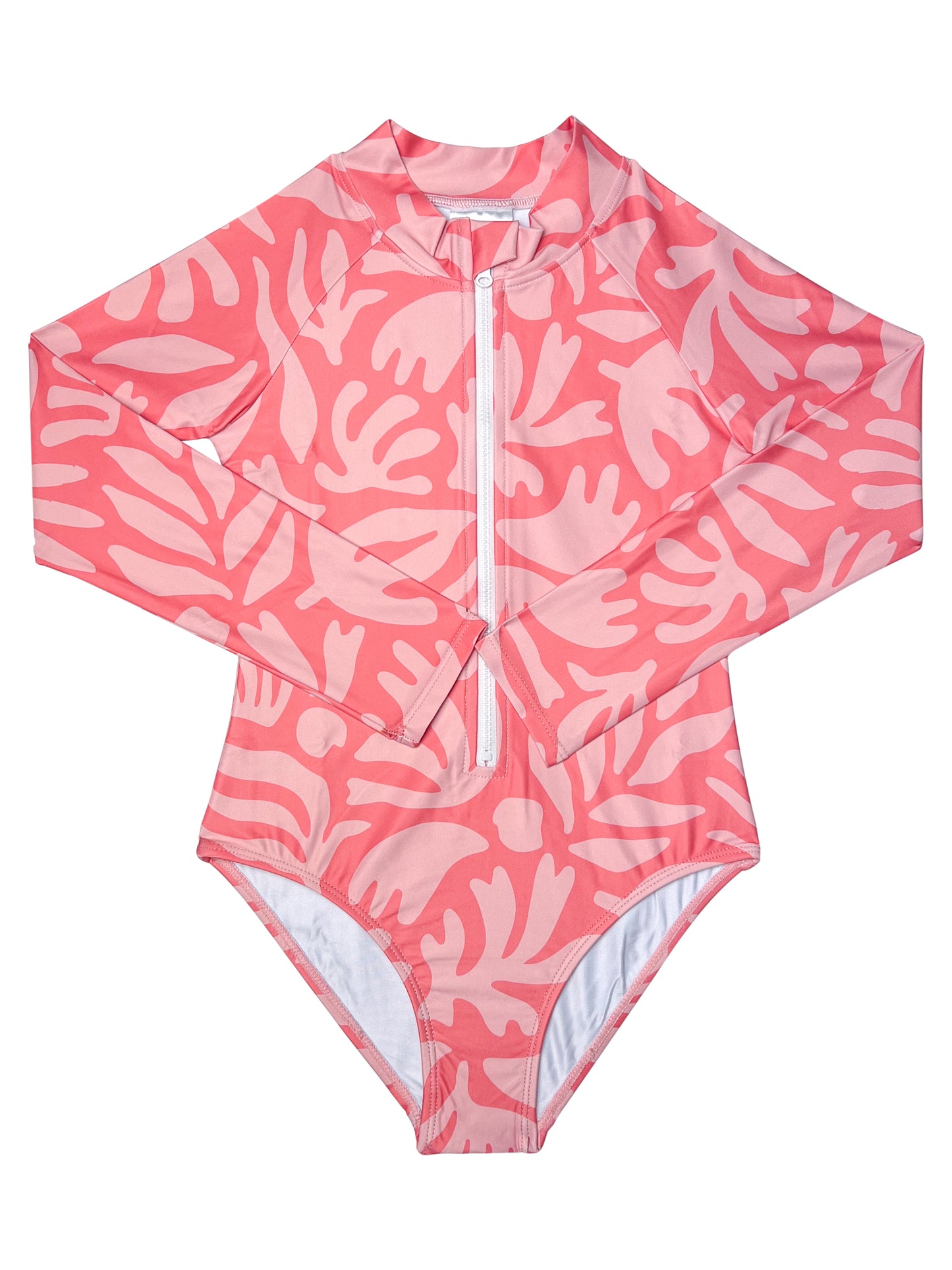 Kusu Girls Front Zip Long Sleeve One Piece