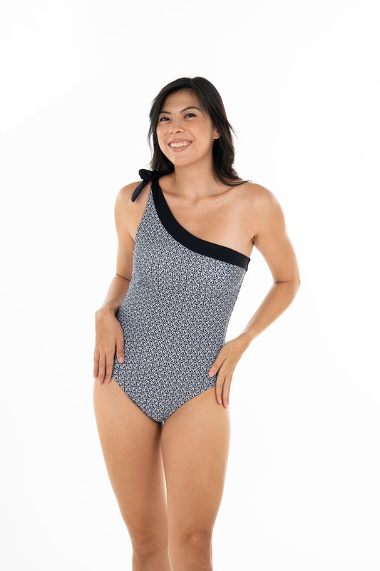 Malaga One Shoulder One Piece Swimsuit - Reversible