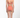 Person wearing a coral swimsuit on a white background