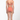 Person wearing a coral swimsuit on a white background