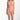 Woman wearing a red floral swimsuit on a white background