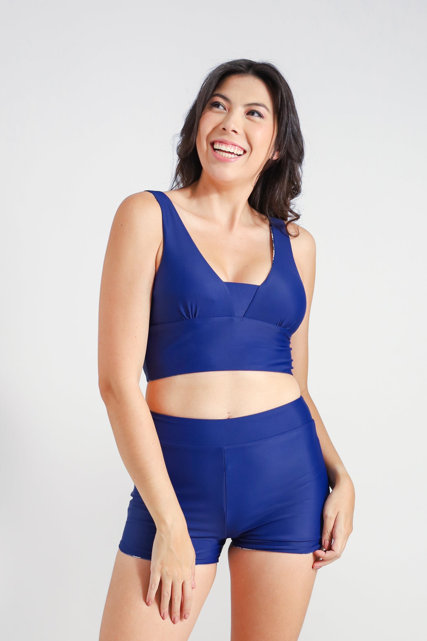 Sipadan Sculpting Crop Swim and Sports Top - Reversible