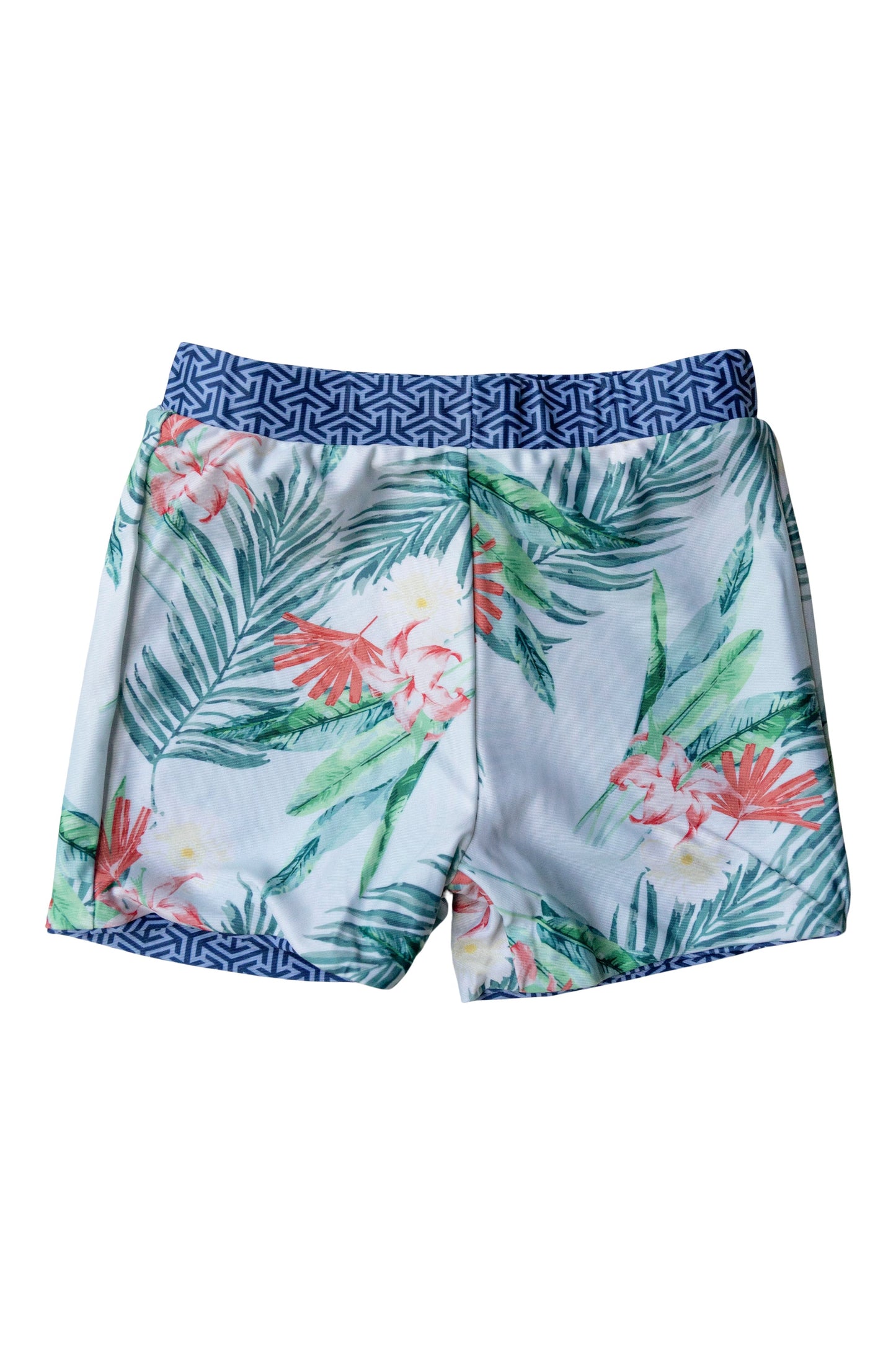 Echo Kids' Unisex Swim Shorts - Reversible - Due South Blue / Hawaiian Tropic