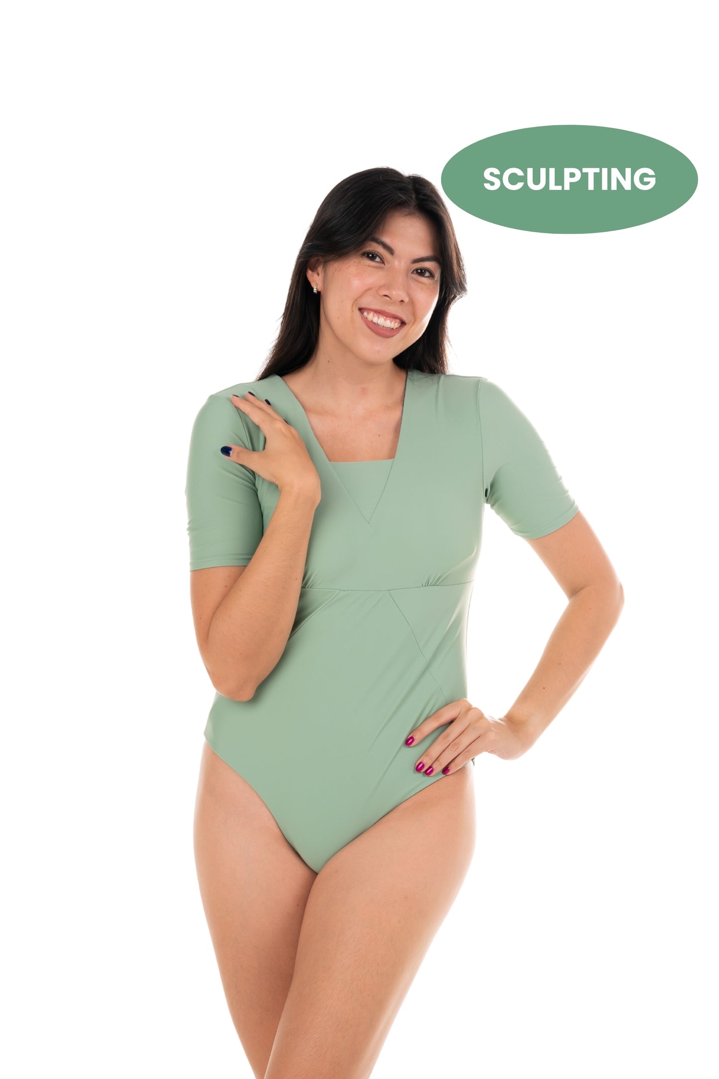 Okinawa Short Sleeve Sculpting One Piece Swimsuit