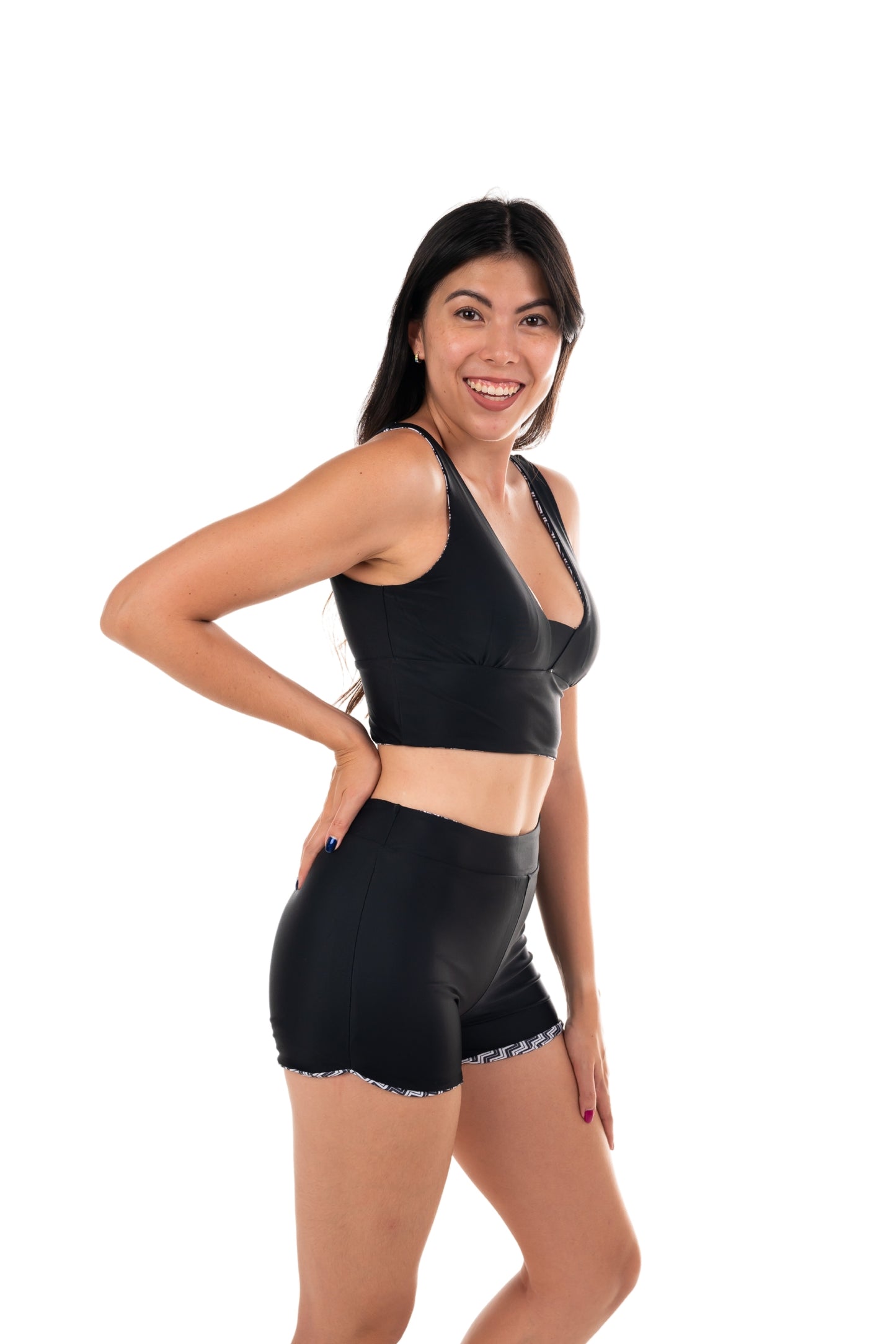 Sipadan Sculpting Crop Swim and Sports Top - Reversible