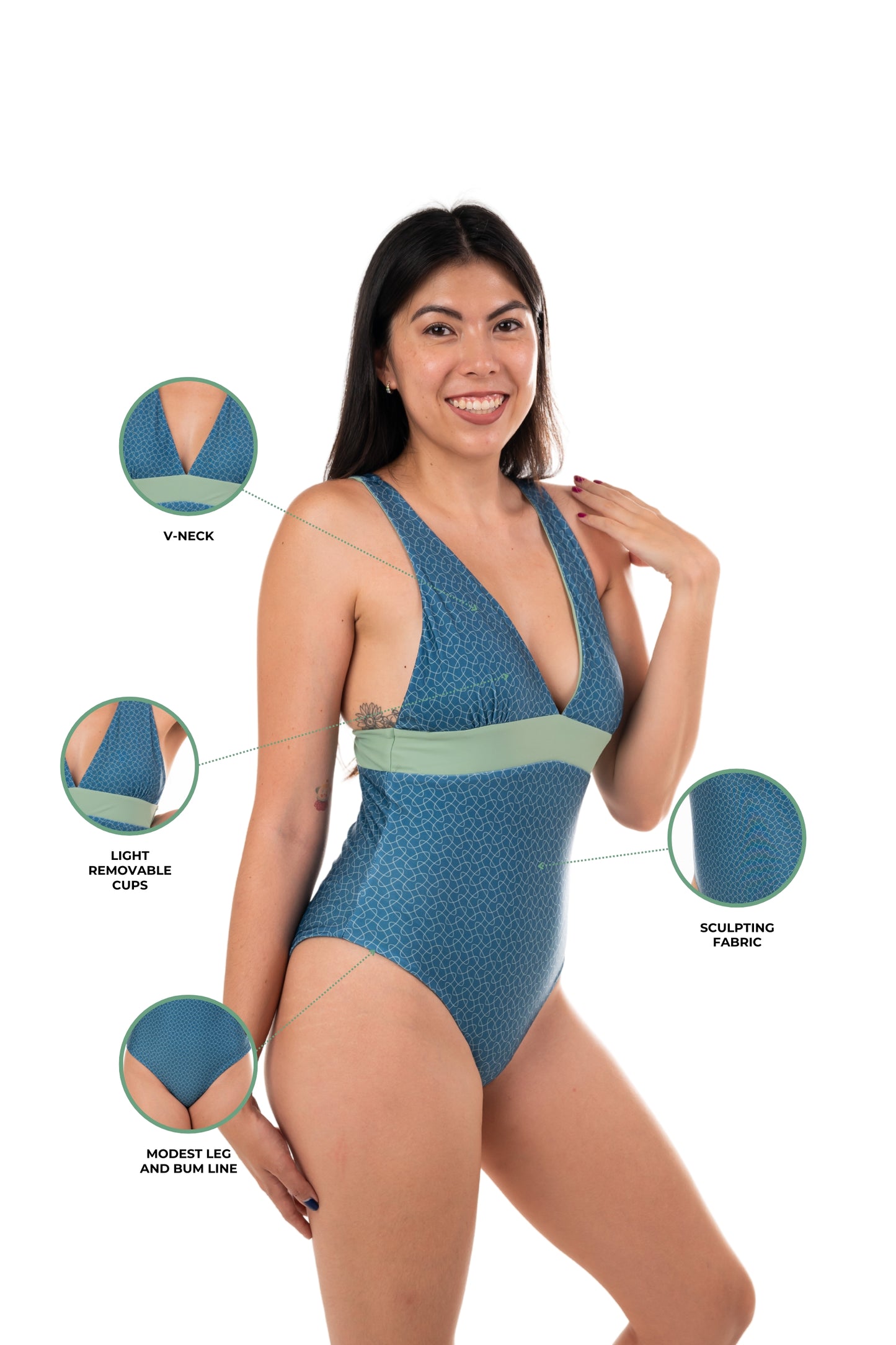 Valencia V-Neck Sculpting One Piece Swimsuit - Reversible