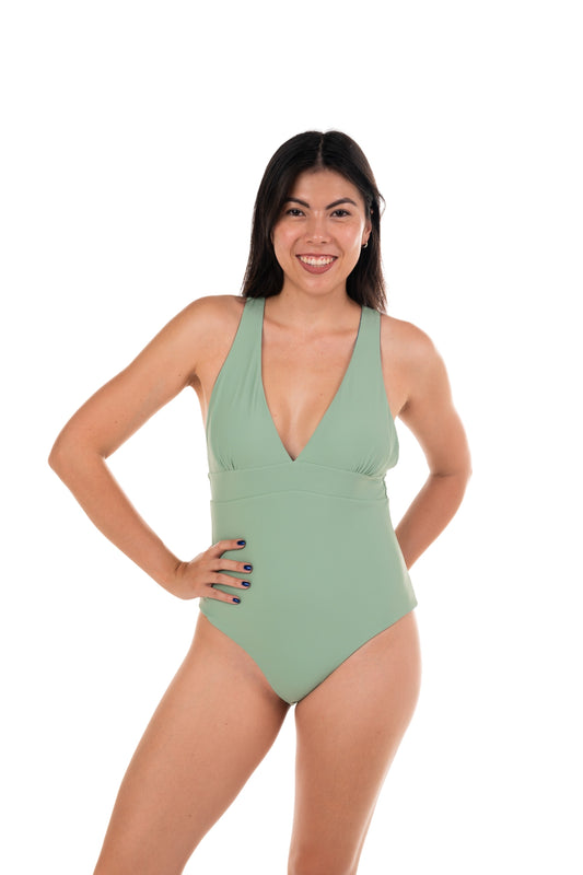 Valencia V-Neck Sculpting One Piece Swimsuit - Reversible