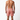 Man wearing red patterned swim shorts on a white background